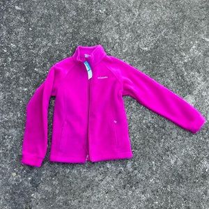 Girl’s Pink Columbia Fleece Jacket Size Medium (7-8)